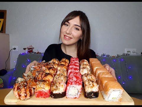 Видео: MUKBANG |Суши, роллы, запеченные мидии| Sushi rolls, baked mussels| 스시 롤  |Eating Show| 먹방 |не ASMR