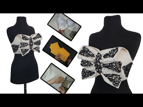 Видео: Модель-бабочка Бюстье | Как сделать бюстье? | Модель бюстье Выкройка бюстье - Раскрой - Шитье