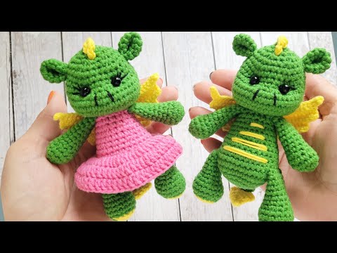 Видео: 🐉ДЕВОЧКА ДРАКОША В ПЛАТЬЕ💕 ВЯЗАНАЯ КРЮЧКОМ🐲crochet dragon🐲gehäkelter Drache