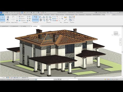 Видео: Как сделать крышу в Autodesk Revit. Часть III.II - Инструмент балочная система