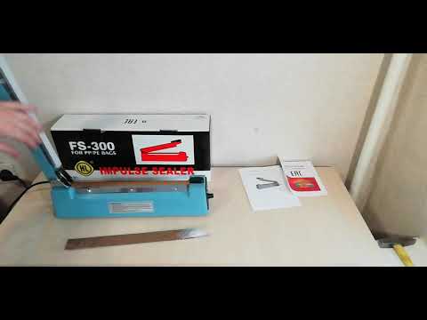 Видео: Запаиватель пакетов на реторт пакеты FS-300B с датой и шириной запайки 8мм