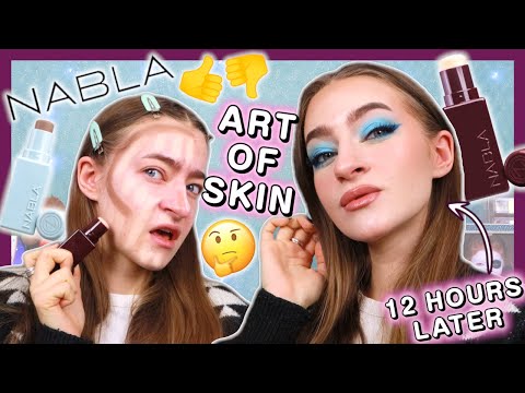 Видео: Тестируем НОВЫЕ тональные основы и контурные карандаши Nabla Art Of Skin! (обзор и 12-часовой тес...