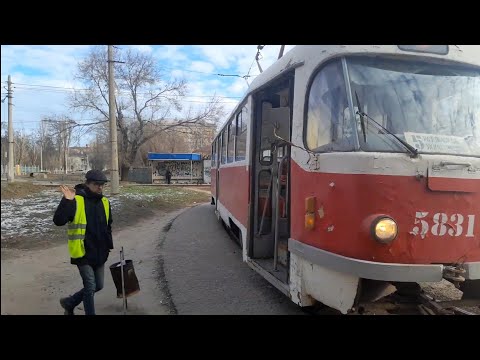 Видео: Зимний Волгоград. Трамвайный маршрут 5. "Жилгородок" - "Радомская". Winter Volgograd. Tram route 5