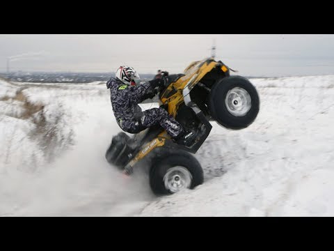 Видео: Перевернулись два квадроцикла! Покатушка, горки, снег, овраги!