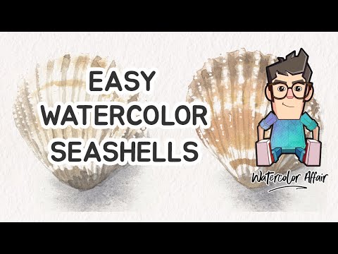 Видео: СУПЕР ПРОСТАЯ акварельная живопись ракушек для начинающих