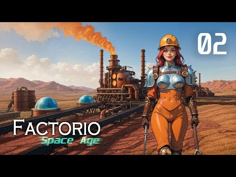 Видео: Factorio space age #02 Строим основной завод и воюем с кусаками