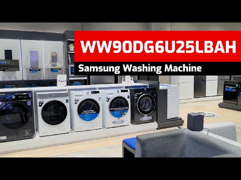 Видео: Стиральная машина Samsung WW90DG6U25LBAH, 9 кг, 1400 оборотов в минуту