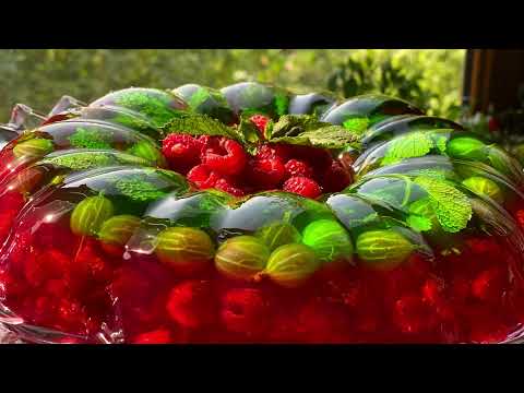 Видео: Տորթ-ժելե ազնվամորիով և հապալասով    #Торт-желе с малиной и крыжовником   #jele malinayov