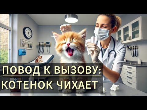 Видео: Повод к вызову: котёнок чихает