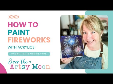 Видео: Как нарисовать фейерверк акриловыми красками (простой урок по рисованию на День независимости)