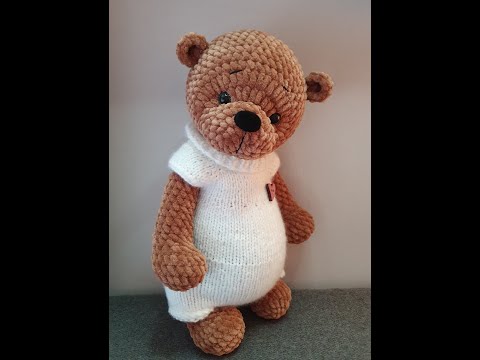 Видео: Вязаный мишка 2  ч. по мк от  Евгении my_good_bears