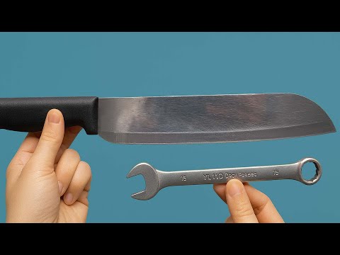 Видео: Секрет заточки ножей как новых — всего один гаечный ключ!