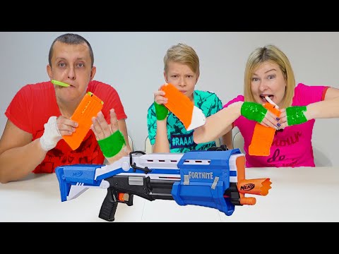 Видео: Без Большого ПАЛЬЦА Челлендж. Нерф Брос Шоу