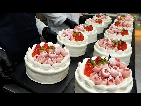 Видео: клубничный шоколад! приготовление клубничного торта с кремом из маскарпоне - Корейская уличная еда