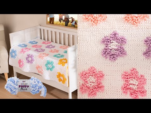 Видео: Alize Puffy More ile 3 Boyutlu Battaniye • 3D Baby Blanket • Трехмерное Одеяло