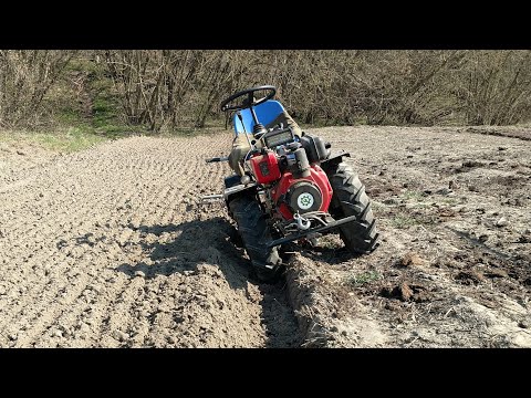 Видео: ZMT 4x4 mini tractor Пахота с бороной