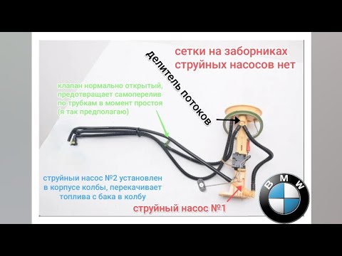 Видео: BMW, не перекачивает топливо из левого бака? принцип работы перекачки, эжектора, струйные насосы.