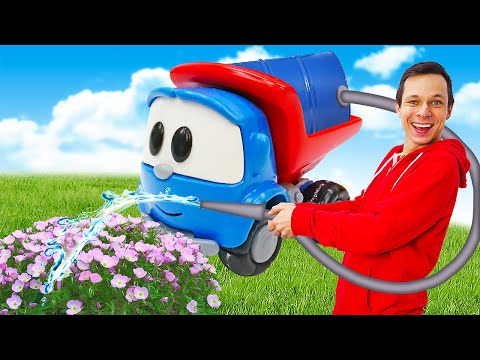 Видео: Грузовичок Лева строит пруд на ферме! Развивающие мультики для малышей про машинки