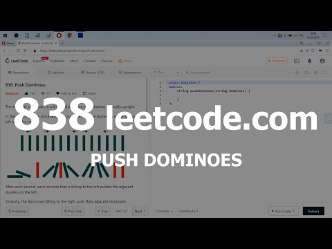 Видео: Разбор задачи 838 leetcode.com Push Dominoes