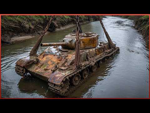 Видео: Эксперты спасают танк ВОВ из реки | Заведется ли танк Второй мировой? by @Vasyl54