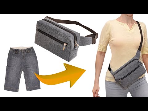 Видео: Как сшить из старых джинс стильную поясную сумку!