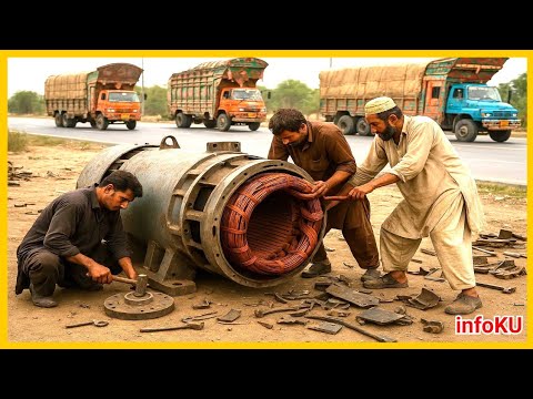 Видео: Экстремальный способ, которым пакистанский механик разобрал гигантский электромотоцикл
