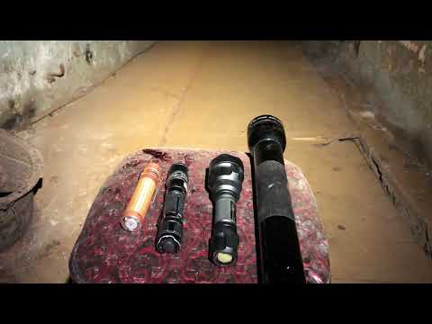 Видео: Тест моих фонарей под землей.