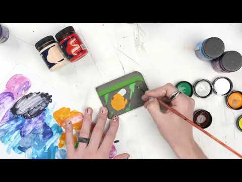 Видео: Мастер класс: роспись картхолдера Человек бензопила акрилом по коже Decola