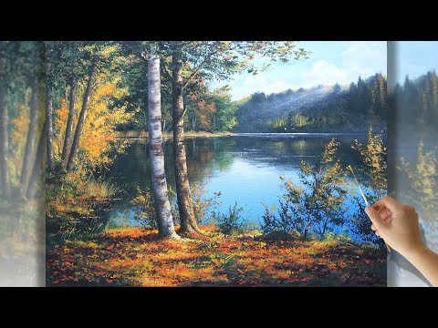 Видео: How to paint autumn. Аrtist Maria Yushkevich | Пишем осенний пейзаж акрилом