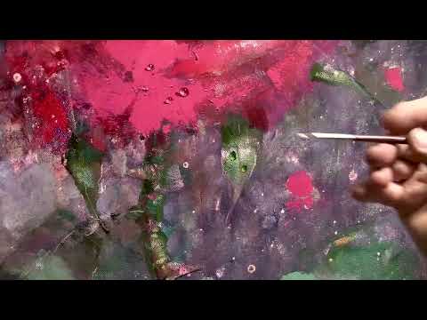 Видео: Как мы дописывали картину с Розой - добавили капельки Росы