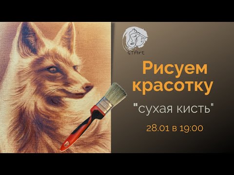 Видео: Рисуем лису - сухой кистью