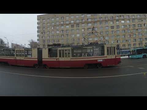 Видео: Трамвай "5111 по 55 по 2-Муринскому до пл. Мужества" Петербурга 14-*: ЛВС-86К 5111 по №55 (28.01.24)