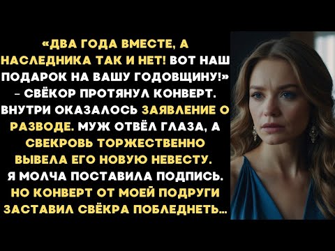 Видео: Cвекор протянул заявление о разводе, свекровь вывела новую невесту, но конверт от моей подруги…