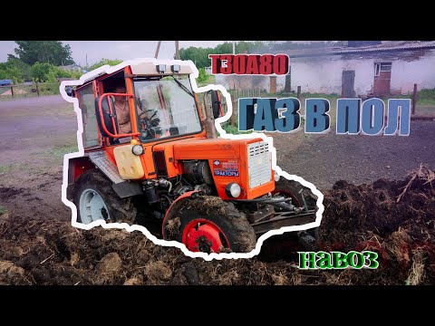 Видео: Толкаем навоз на тракторе Т-30А80, деревенские будни