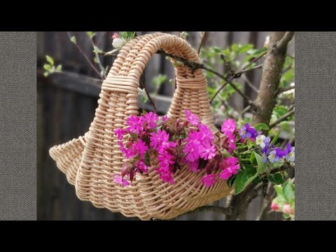 Видео: Корзинка - Лукошко из газетных трубочек. Мастер - класс по плетению из бумажных трубочек.