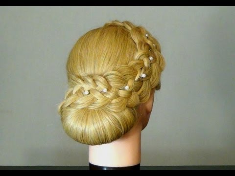 Видео: Свадебная прическа с плетением. Braided wedding hairstyle for long hair!