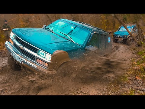 Видео: Нивы против всех Заруба Tahoe, Land Rover, SsangYong и Mitsubishi Pajero Где предел?
