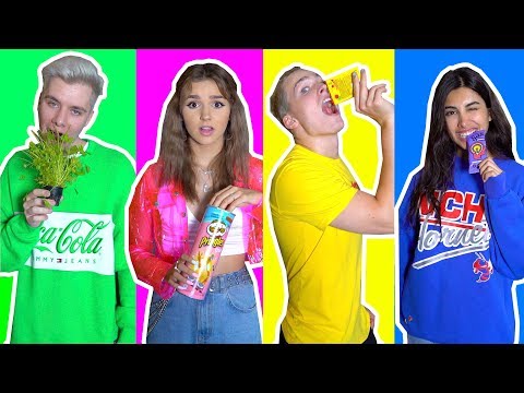 Видео: 24 ЧАСА ЕДИМ ЕДУ ОДНОГО ЦВЕТА / ЕВА МИЛЛЕР