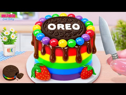 Видео: 💙Лучший рецепт радужного торта OREO💙Потрясающий миниатюрный радужный шоколадный торт с потёками |...