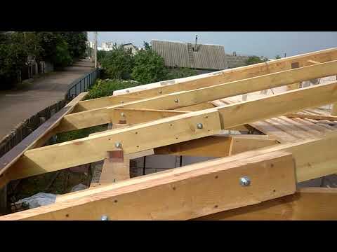 Видео: Стропильная система пристройки +фронтон. Все просто и надёжно.