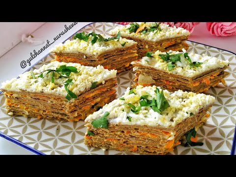 Видео: Печеночный торт. Бауыр торты. Казакша рецепт. Liver cake.