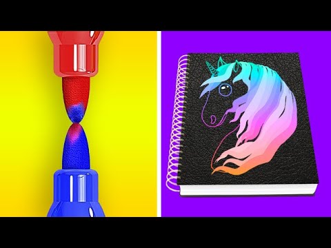 Видео: ЗАБАВНЫЕ ШКОЛЬНЫЕ ХИТРОСТИ || Самодельные принадлежности и лайфхаки для рисования от 123 GO Like!