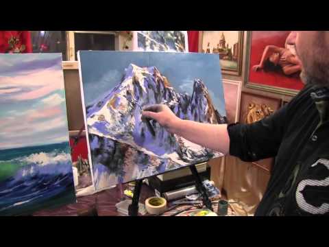 Видео: Игорь Сахаров, научиться рисовать маслом горы, горный пейзаж