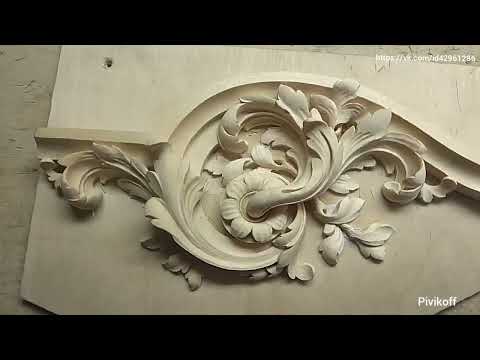 Видео: Baroque woodcarving .Резьба по дереву барокко. #woodcarving  #резьбаподереву #барокко  #baroque