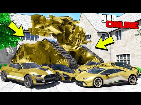 Видео: УГНАЛ КУЧУ ЗОЛОТЫХ ЧИТ ТАЧЕК И РОБОТА ЗА 180 СЕКУНД! БИТВА ВОРОВ В ГТА 5!