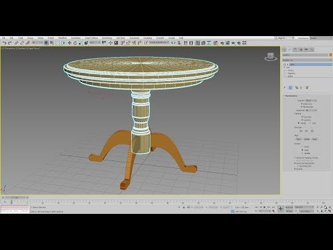 Видео: Создание круглого стола в 3ds Max модификатором Lathe