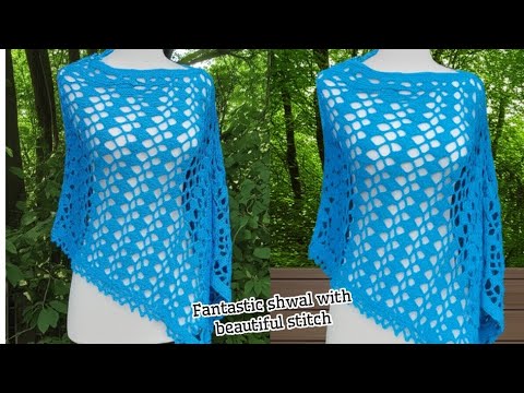 Видео: Как связать крючком прямоугольную шаль мягким и характерным ажурным узором, шаг за шагом для начинаю
