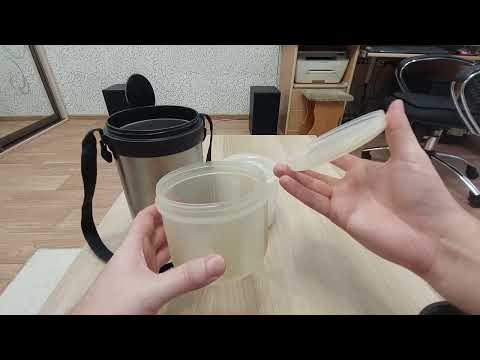 Видео: Отзыв о термосе для еды "Арктика" с тремя контейнерами.