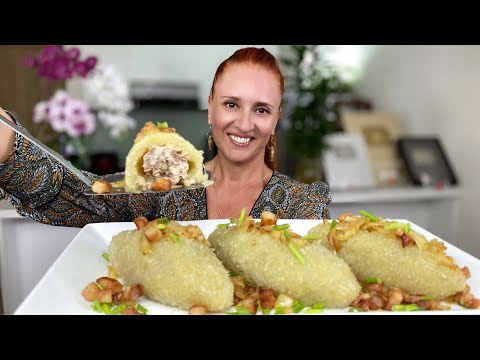 Видео: БЕЗ МУКИ и ЯИЦ! Блюдо из картофеля с фаршем ЦЕППЕЛИНЫ Очень  вкусно Люда Изи Кук potato meat dishes