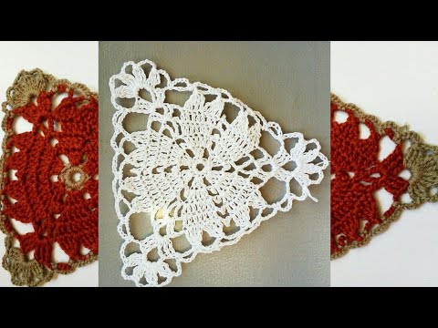 Видео: CROCHET Beautiful triangular motif №1 Красивый треугольник крючком №1